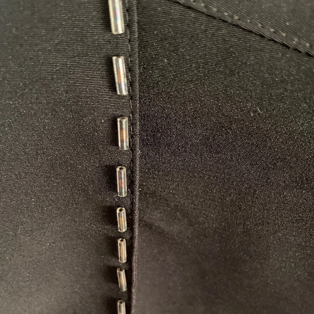 Vintage Black Shirt with Beaded Stitching - Picture 3 of 11